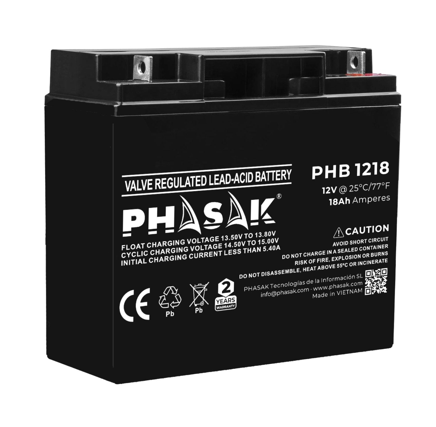 EAN 5605922014330 - Phasak PHB 1218 batería para sistema ups Sealed Lead Acid (VRLA) imagen 2