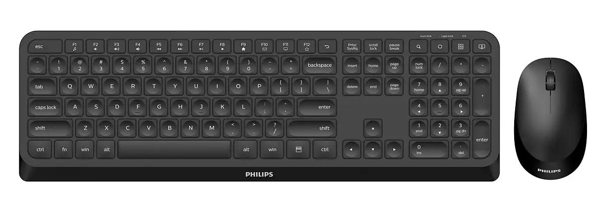 Teclado Inglés + Ratón Philips 3000 Series Spt6307b/31 Incluido Rf Inalámbrico Qwerty Negro