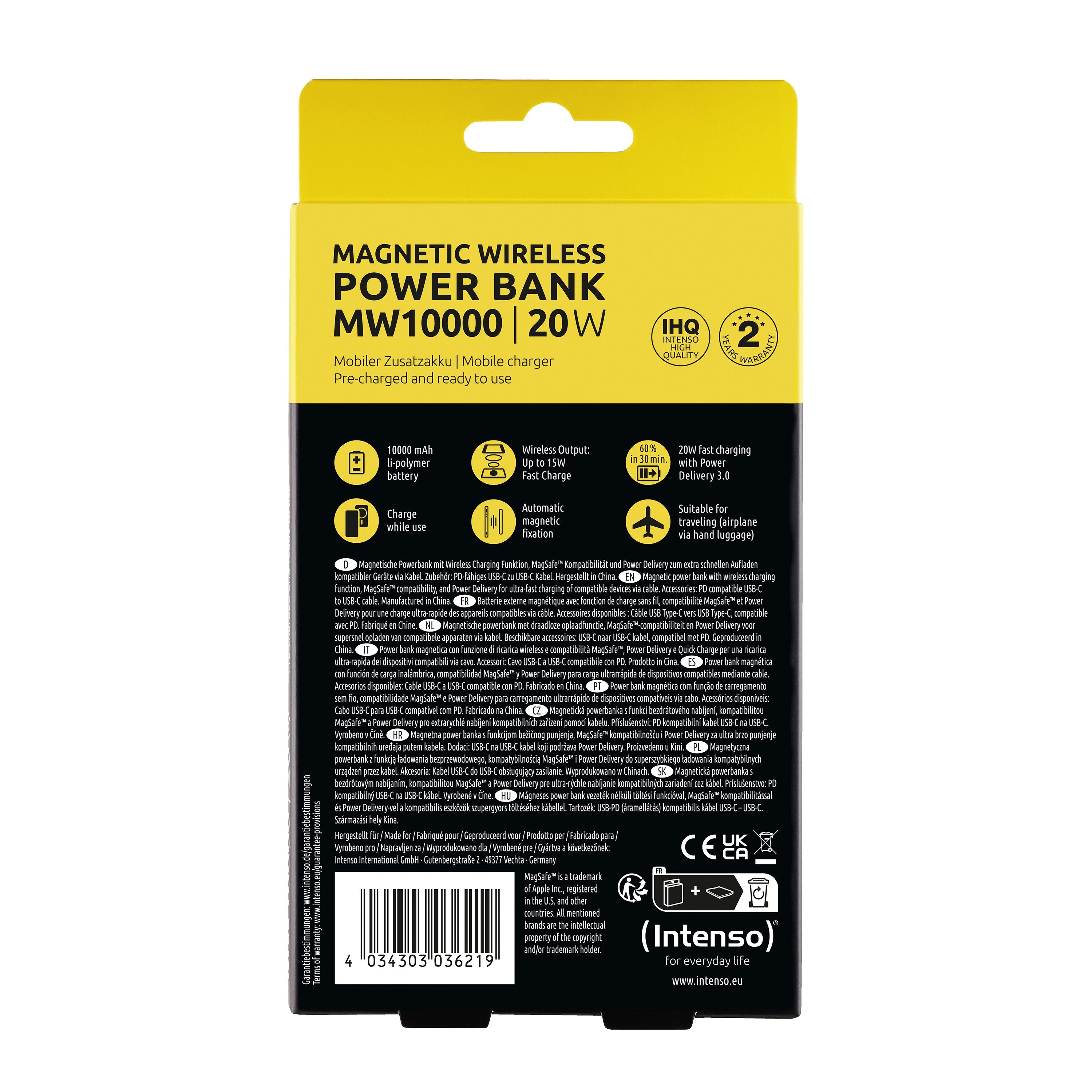 EAN 4034303036219 - Intenso MW10000 Polímero de litio Cargador inalámbrico imagen 3
