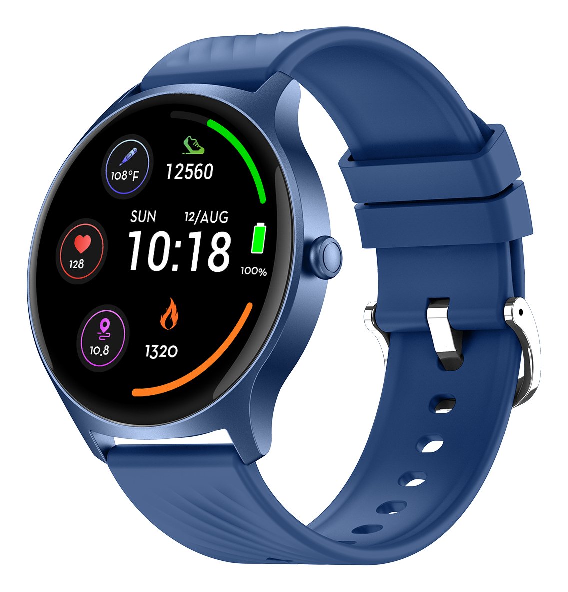 EAN 5706751082030 - Denver SWC-387BU 3,63 cm (1.43") AMOLED Digital 466 x 466 Pixeles Pantalla táctil Azul imagen 1