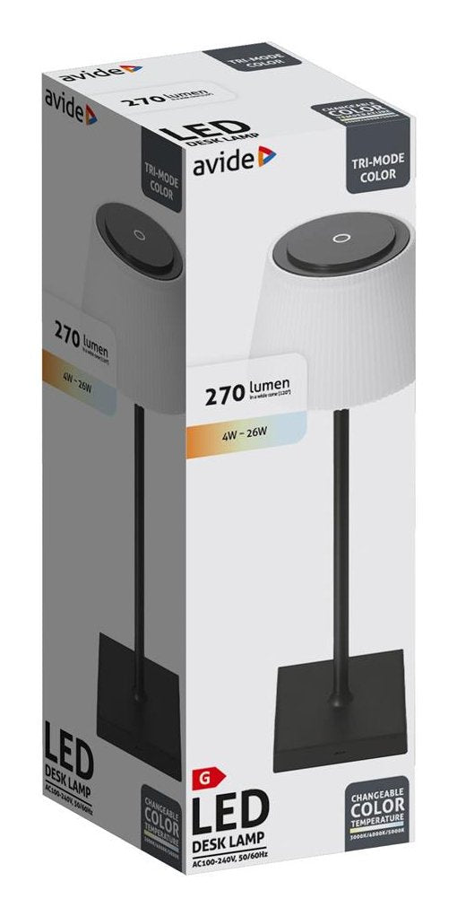 Avide Led Tischleuchte Negro Usb 4w 3-Mufige Lichtfarbe