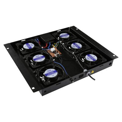 6 Fans, Digital Thermostat Controlled Fan Module Black