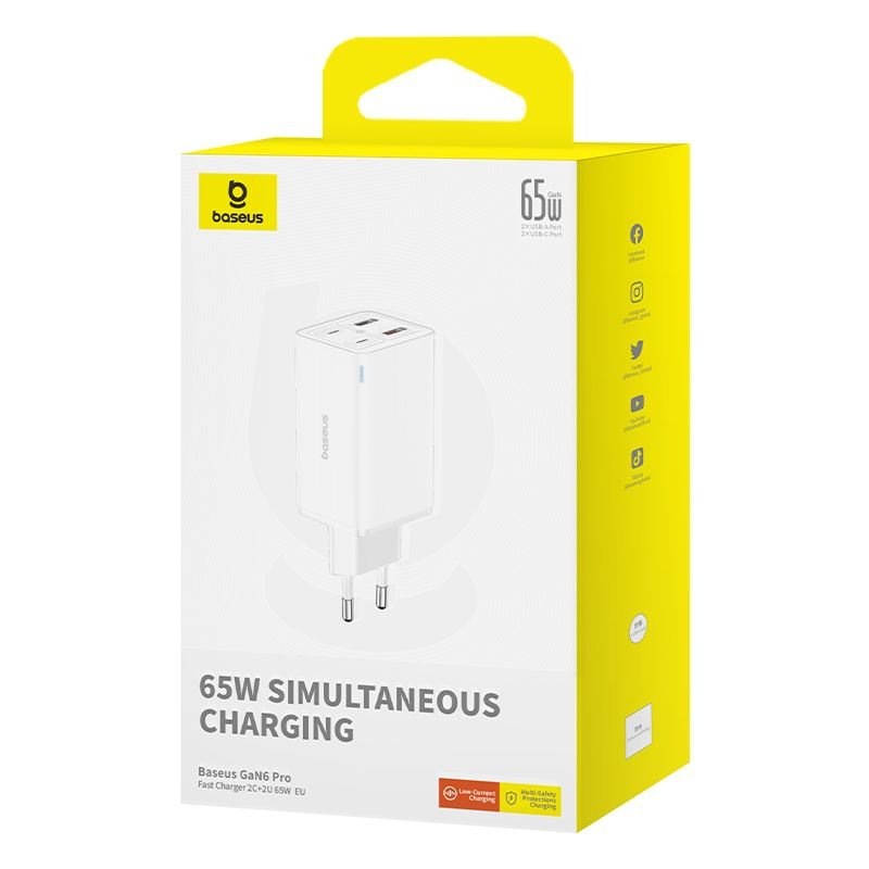 EAN 6932172644437 - Baseus GAN6 65W ADPTR + 100W C KBL-BYZ cargador de dispositivo móvil PDA, Tableta, Teléfono Blanco Corrie imagen 5