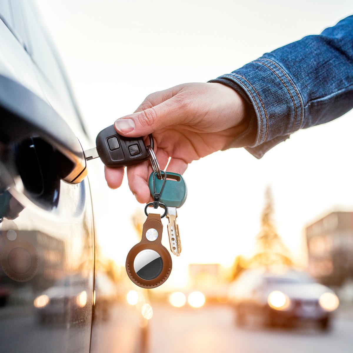 4smarts Kunstleder Prem Case Set Airtag 4 Stk (Farbl Gemischt)