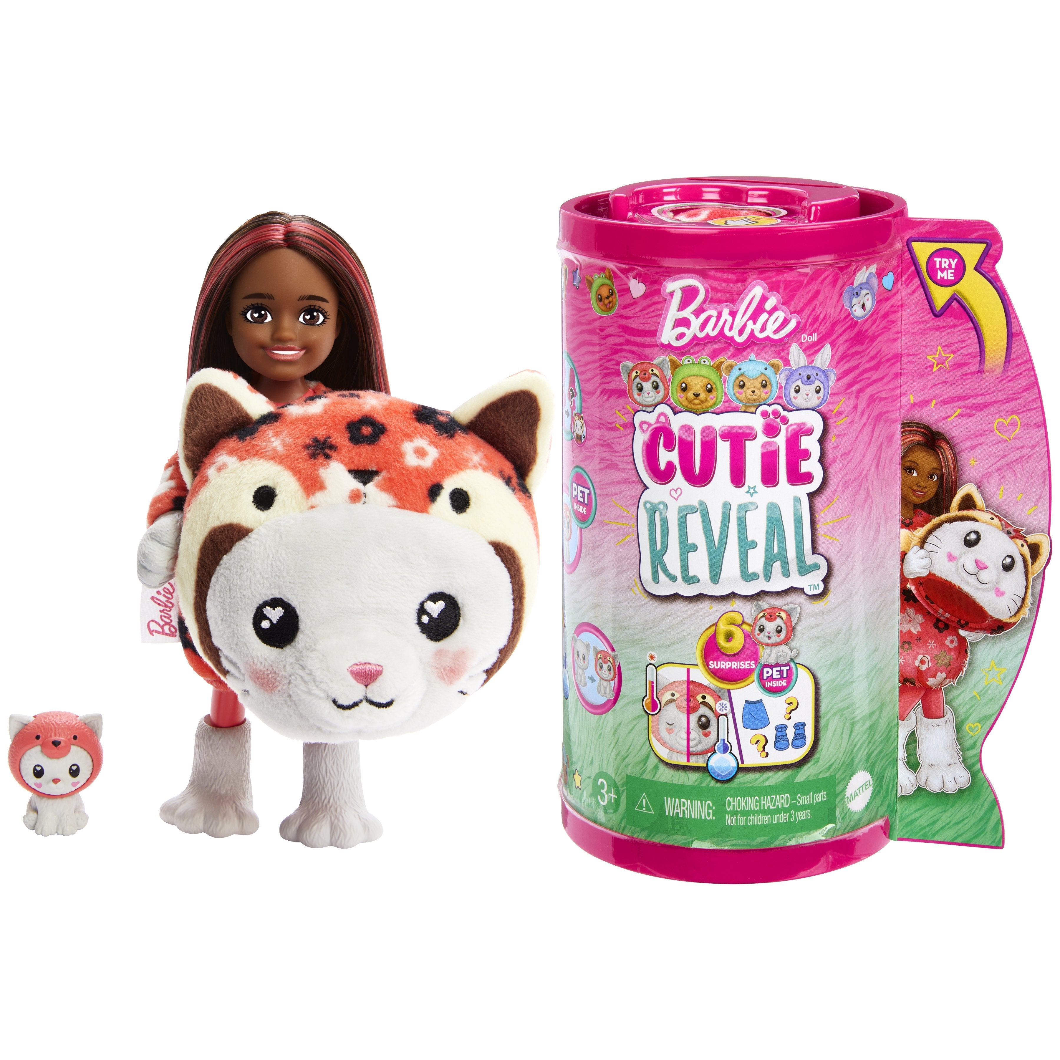 Muñeca Mattel Barbie Cutie Reveal Chelsea Costume Cuties Series - Kitty Red Panda