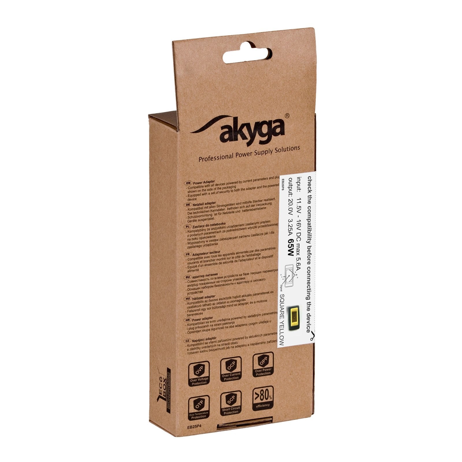 EAN 5901720133656 - Akyga AK-ND-41 adaptador e inversor de corriente Auto 65 W Negro imagen 3