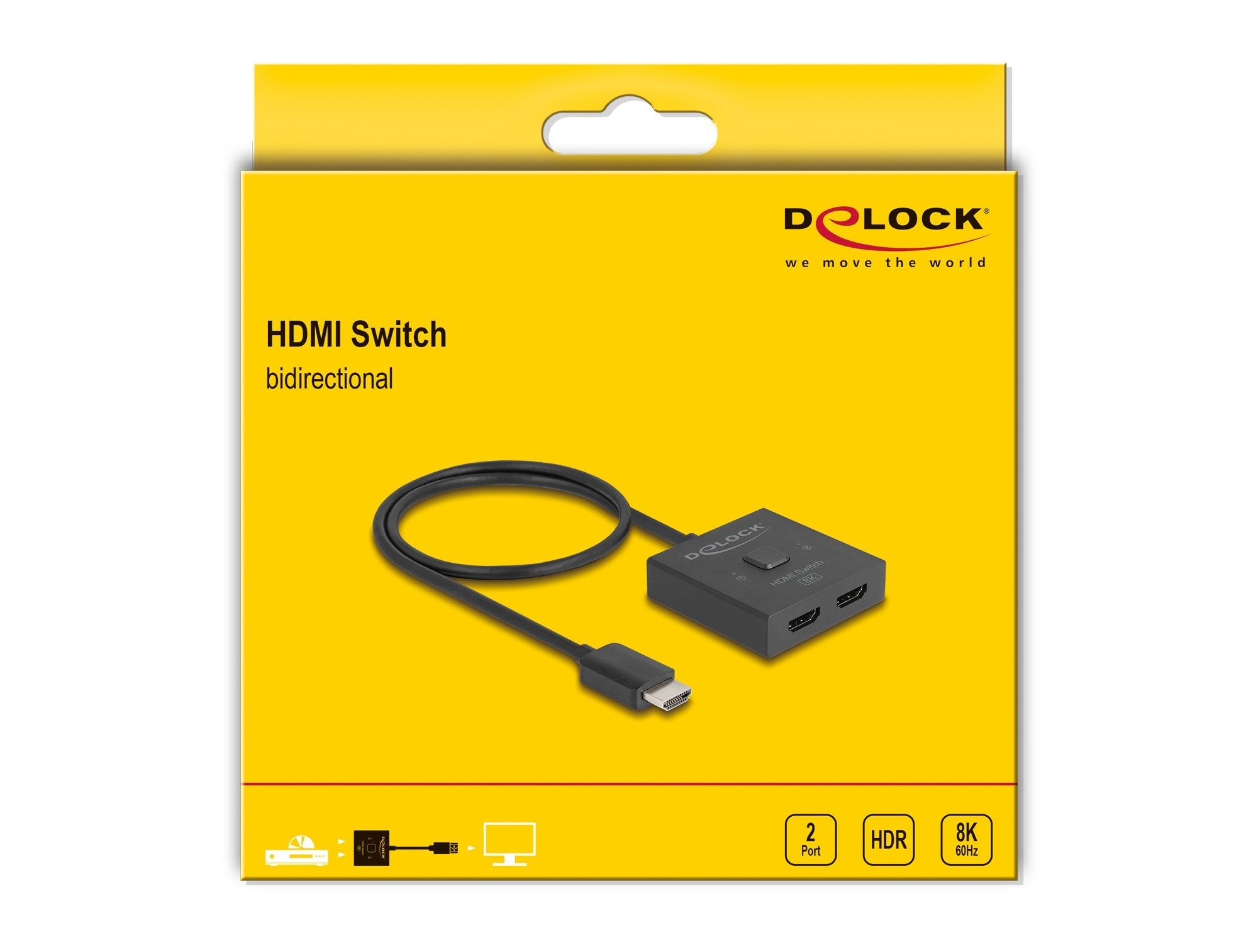Delock 18901 Hdmi Switch 2 A 1 Bidireccional 8k