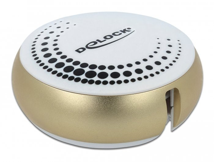 Delock Usb 2 In 1 Aufrollcable Typ-A Zu Micro-B Und Lightning Weiss Gold