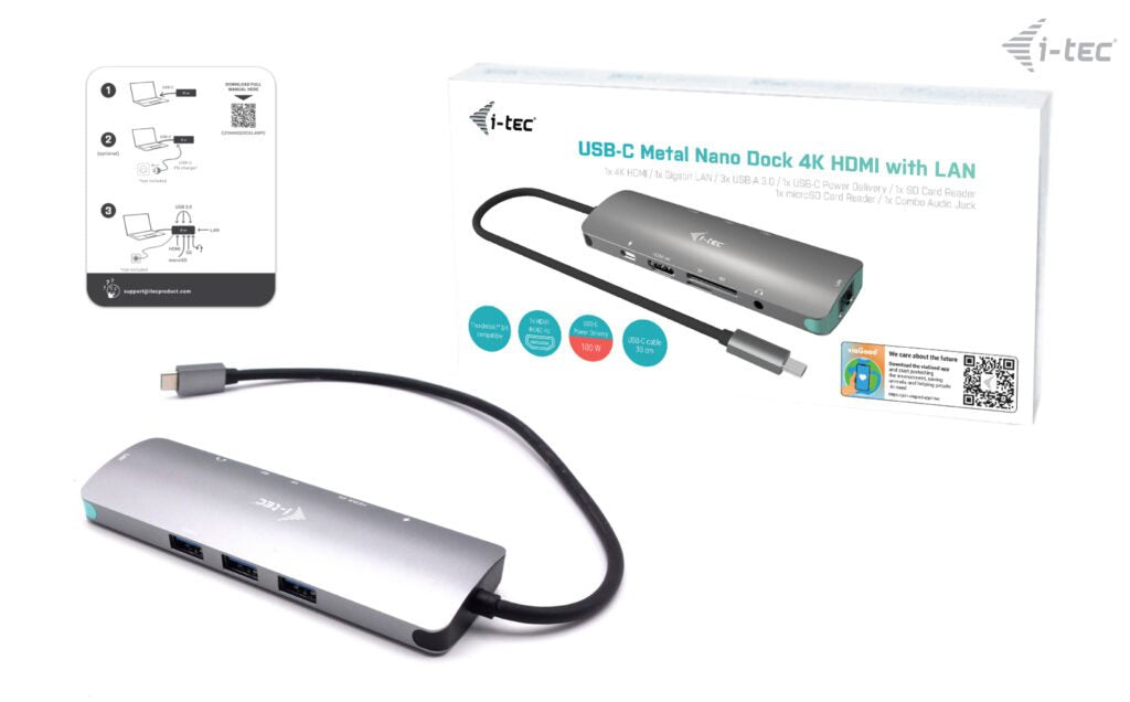 EAN 8595611702907 - i-tec Metal C31NANODOCKLANPD base para portátil y replicador de puertos Alámbrico USB 3.2 Gen 1 (3.1 Gen imagen 9