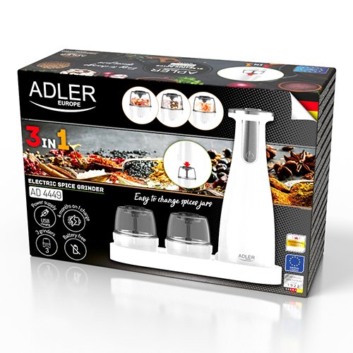 EAN 5903887809788 - Adler AD 4449W molinillo de especias Juego de salero y pimentero Acero, Blanco imagen 6