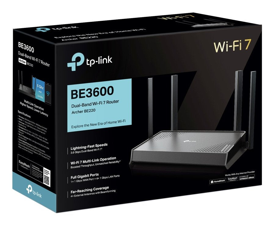 Wrl Router 3570mbps 1000m 5p/Dual Band Archer Be220 Tp-Link