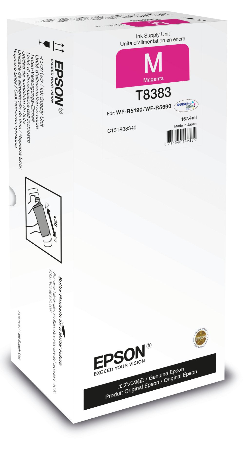 Tinta Original Epson T8383 167.4 Ml Magenta Recarga De Tinta
