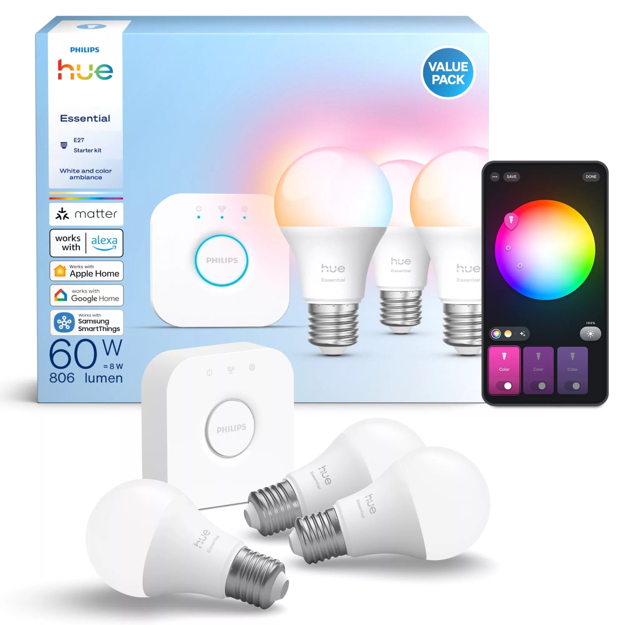 EAN 8721103103673 - Philips Hue White and Color ambiance 8721103103673 iluminación inteligente Kit de iluminación inteligente imagen 2