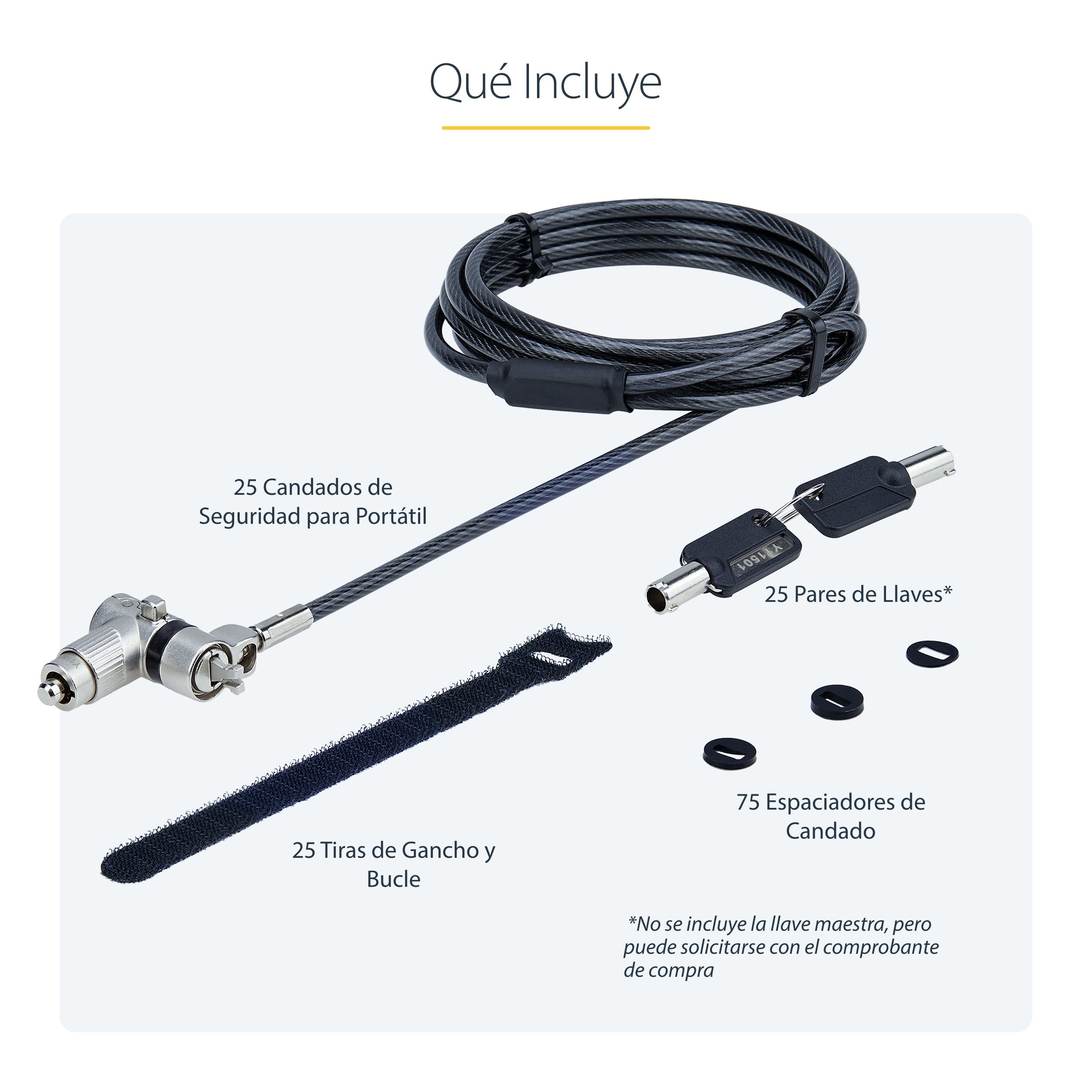 Startech 25-Pack Universal Laptop Lock 6.6ft (2m)
