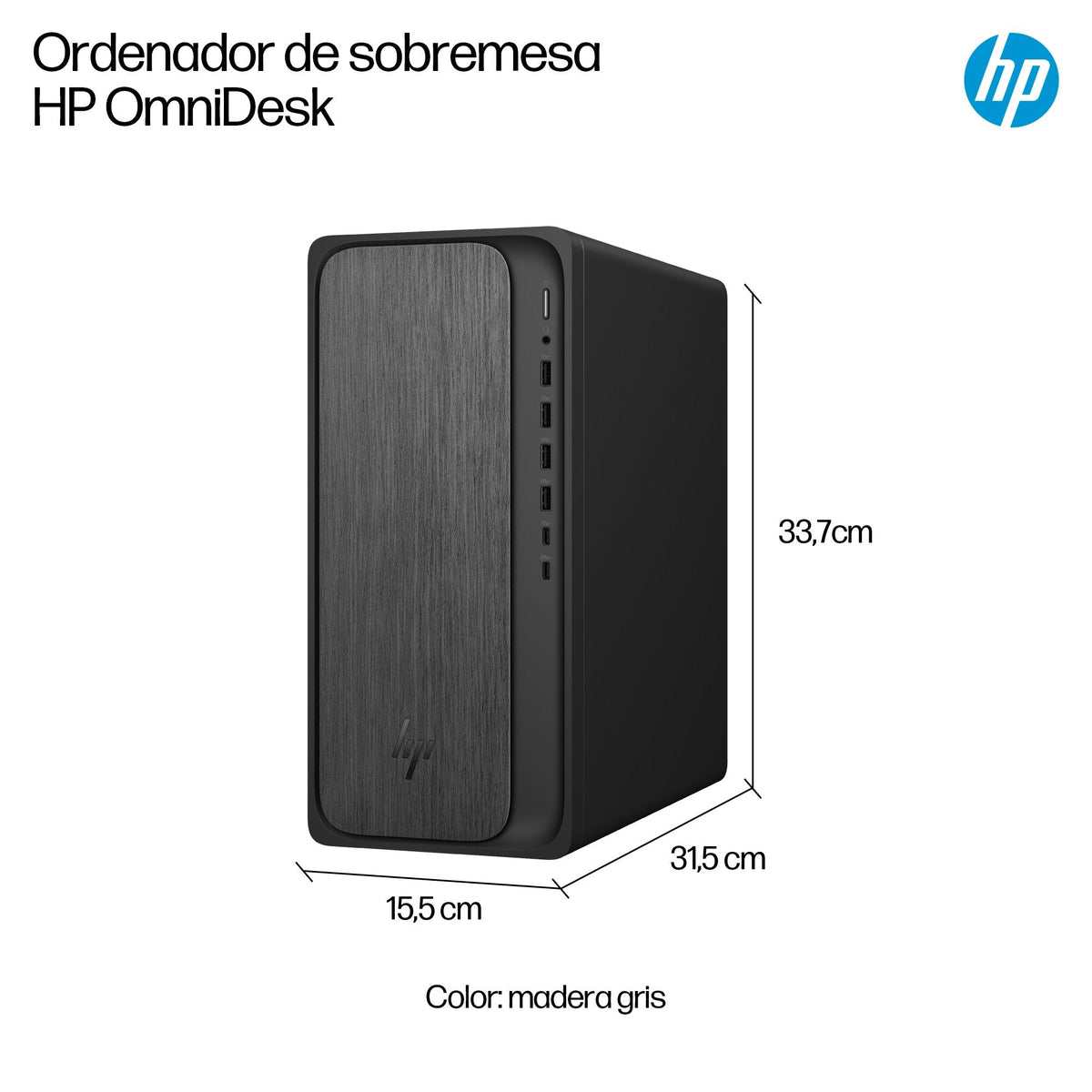 Pc Sobremesa Hp Omnidesk M02-0004ns Amd Ryzen 5 8500g 16gb Ddr5 1tb Ssd Wifi 6 Freedos
