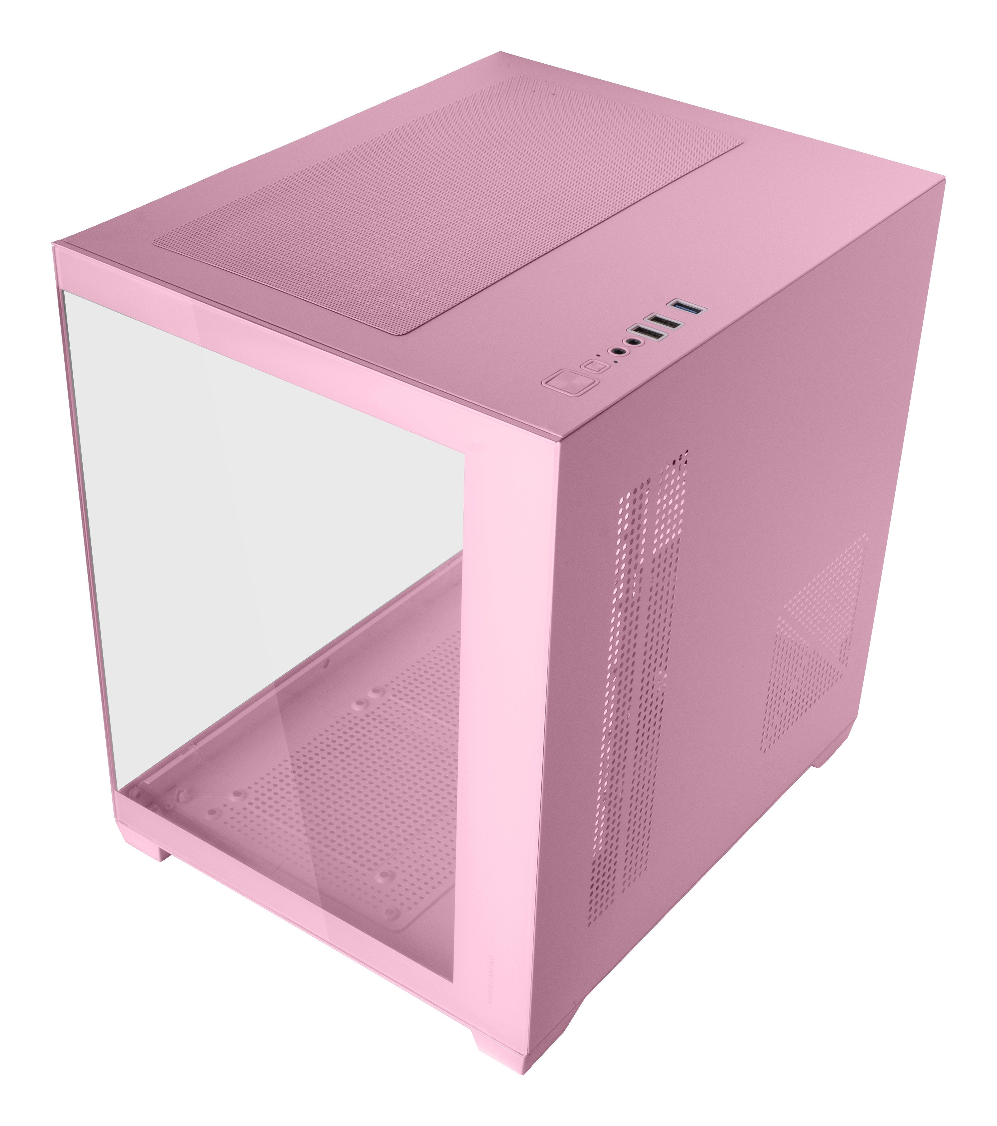Caja Microatx Cube Mars Gaming Mc-View2p Rosa Cristal Continuo Gpu 330mm 1x3.5 3x2.5
