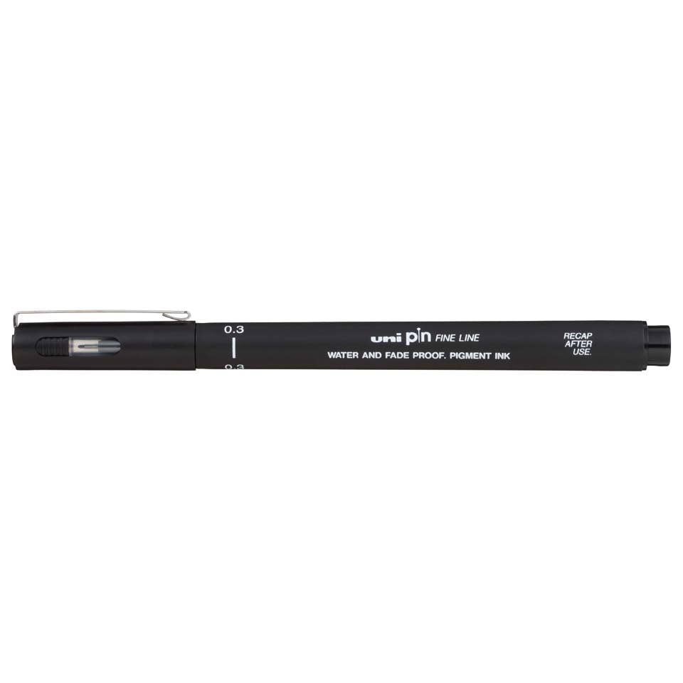 Uniball Marcador Permanente Calibrados Pin03-200(S) Negro -12u-