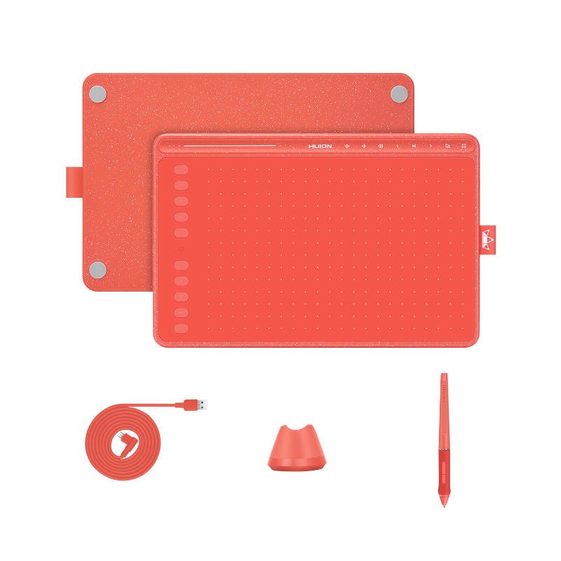 Huion Hs611 Red Tableta Digitalizadora Rojo 5080 Líneas Por Pulgada 258,4 X 161,5 Mm Usb