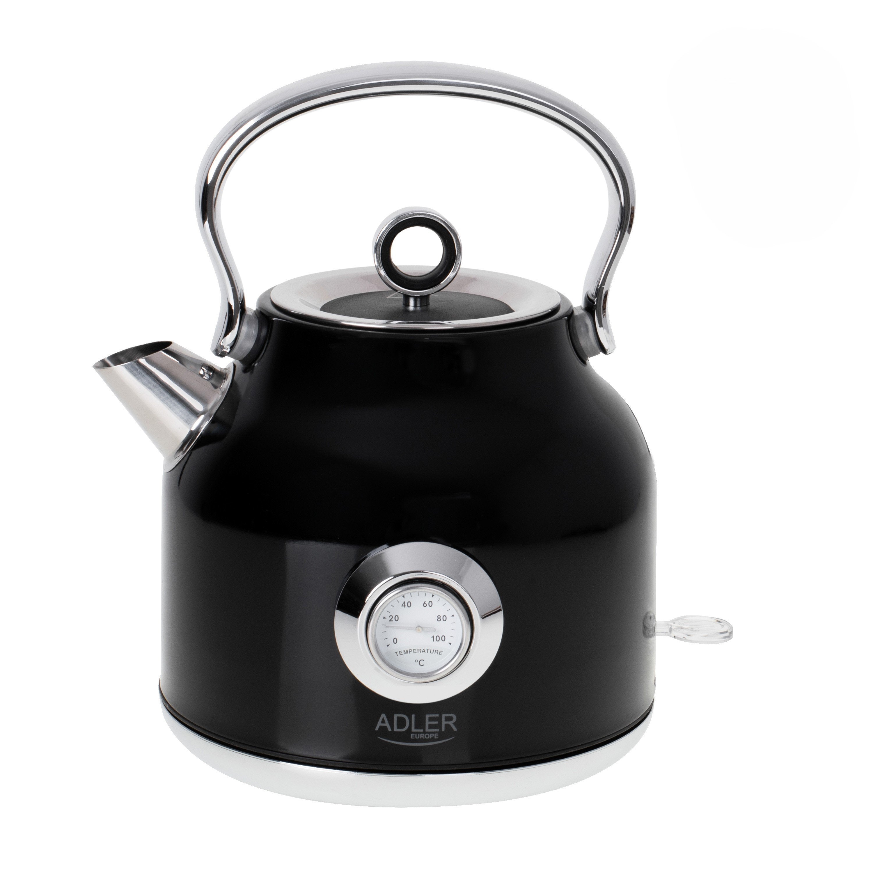 Hervidor Adler Ad 1346b Con Termómetro, Eléctrico, Potencia 2200 W, Capacidad 1,7 L, Negro
