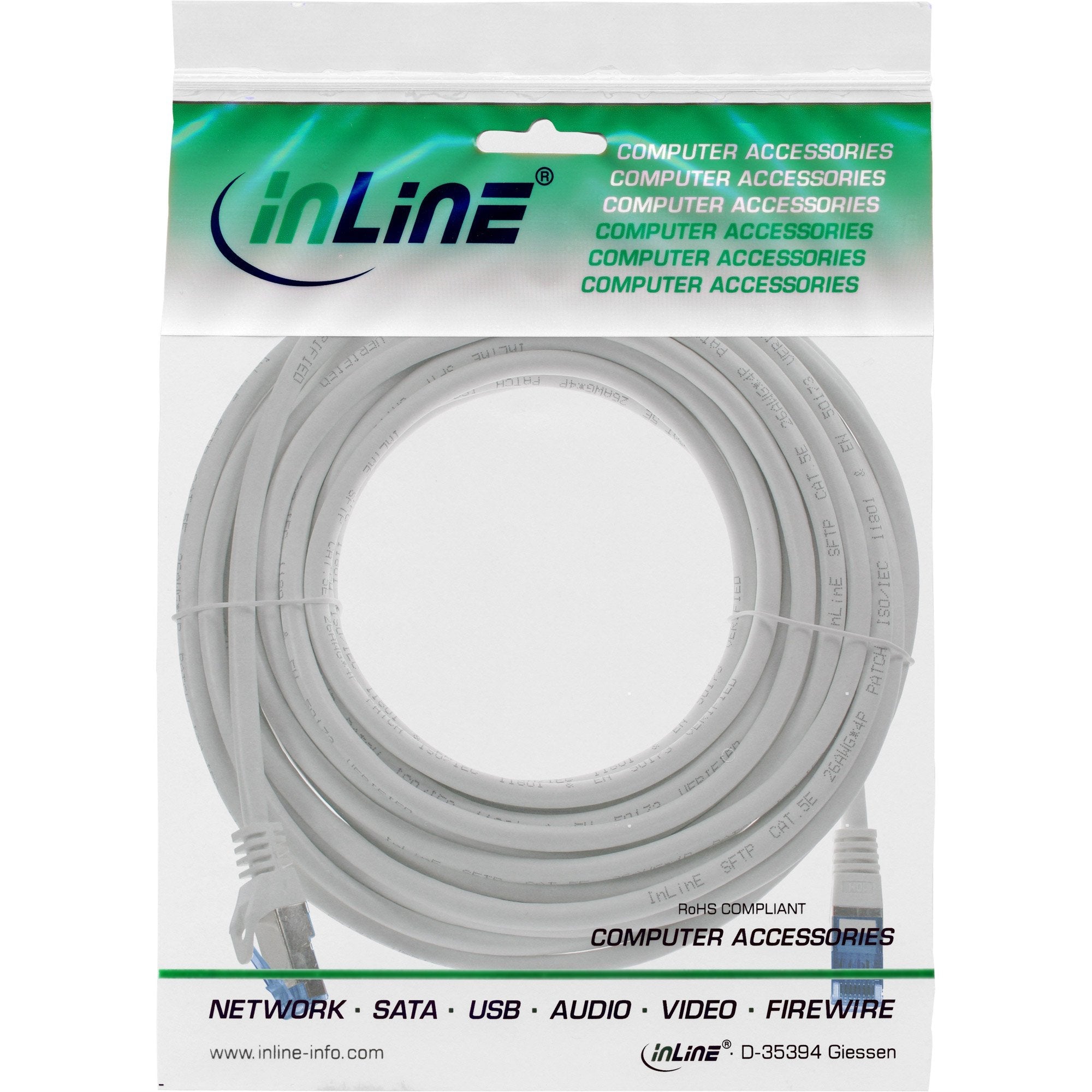 Inline® Patch Cable, Cat.6a, S/Ftp, Tpe (Lszh), Cca, Gris, 7.5m