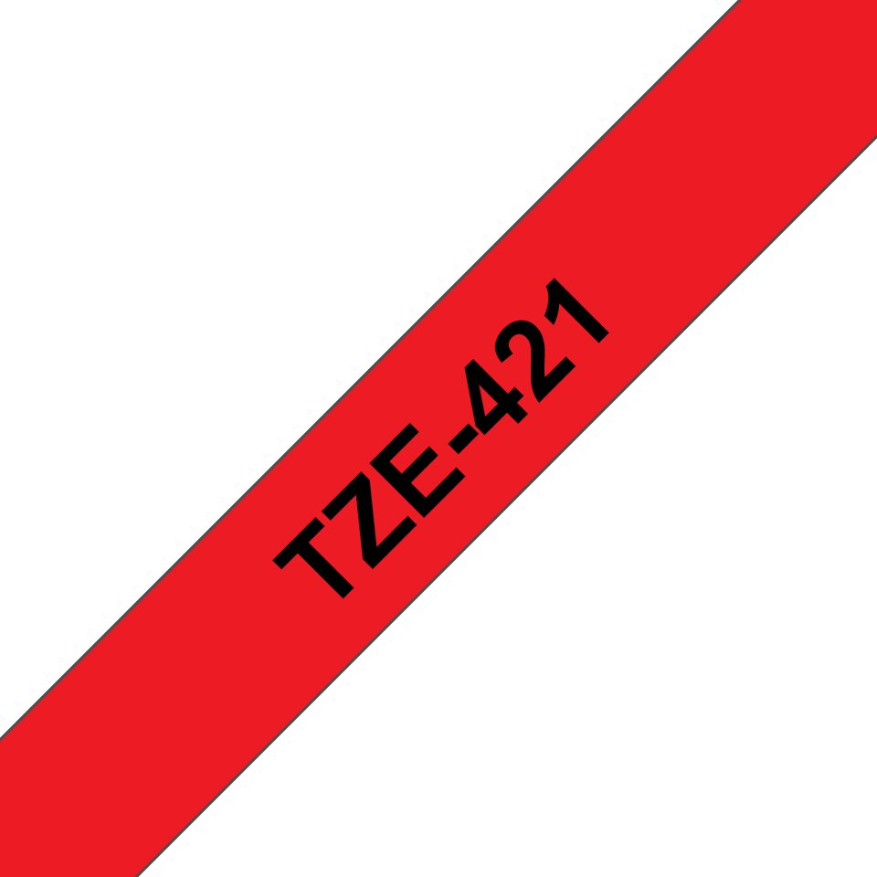 Brother Cinta Laminada Tze421,Negro Sobre Rojo,Rollo (0,9 Cm X 7,99 M) 1 Bobina(S) Tipo Laminado,Para P-Touch Pt-1010, D210, D450, D800, E550, H110, P300, P900, P950, P-Touch Edge Pt-P750