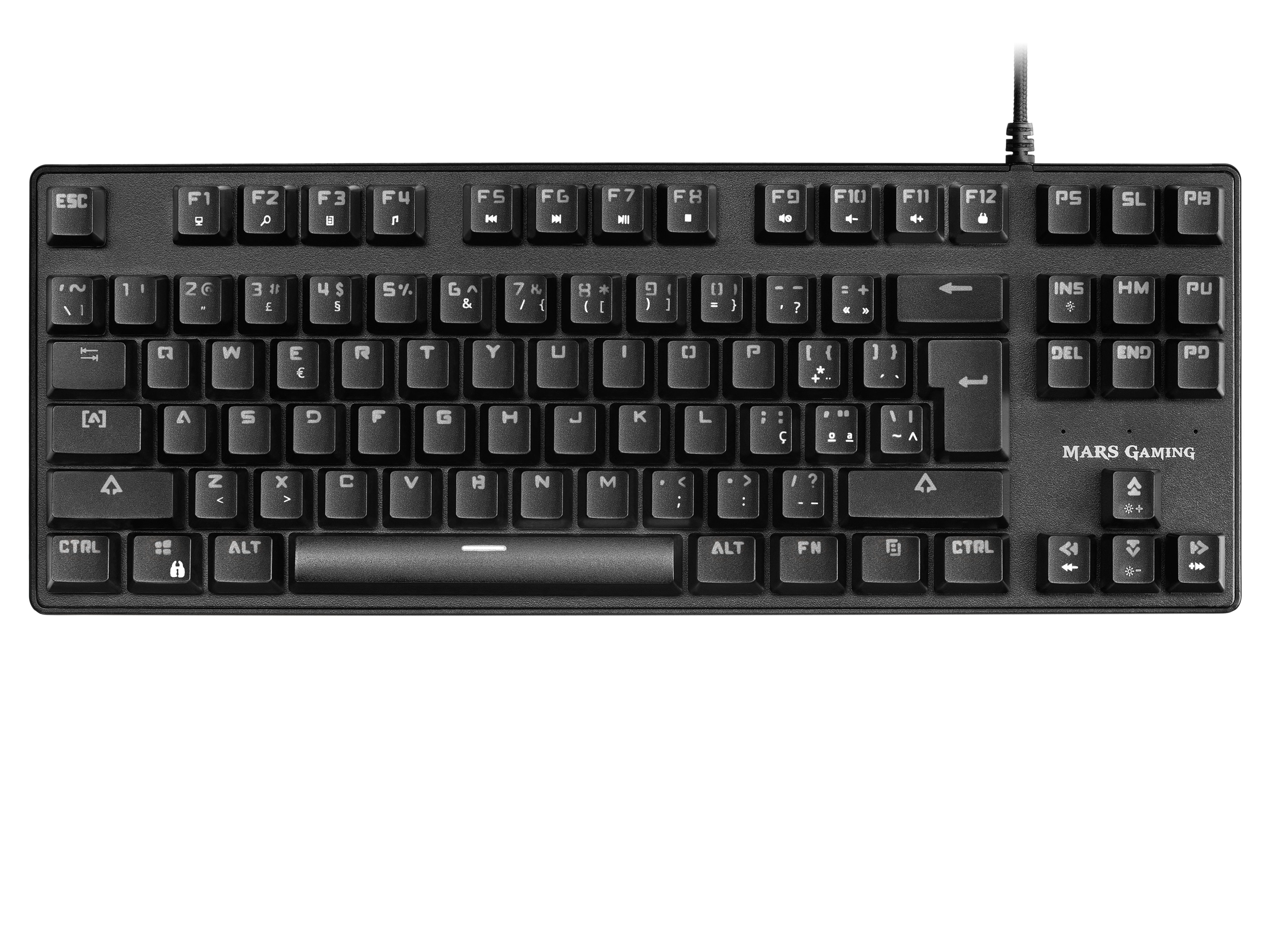 Teclado Mecánico Portugués Mars Gaming Mkxtklbpt Switches Mecánicos Outemu Sq Azul Iluminación Rgb Reposamuñecas Teclas Tec Inyección Dual