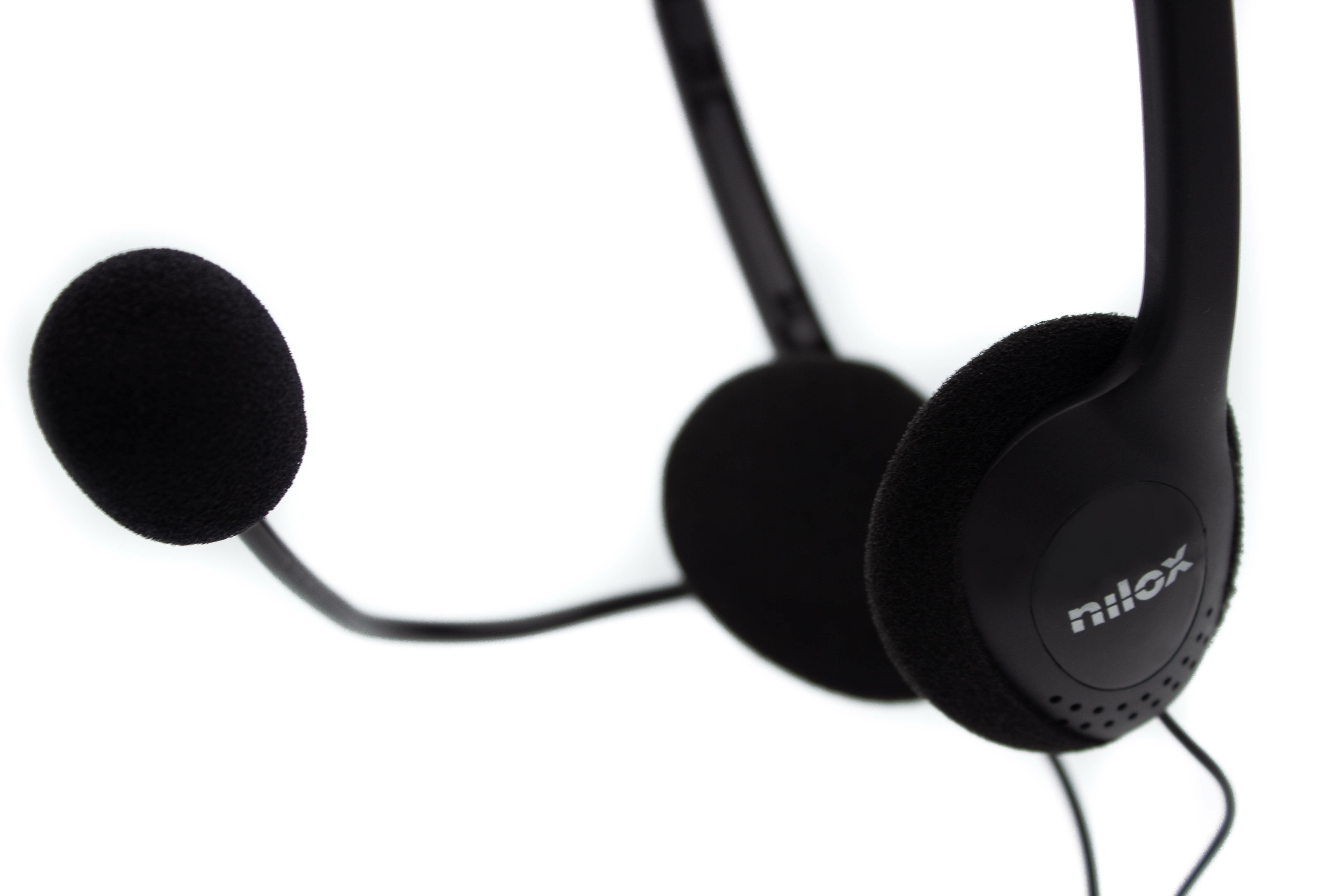 Auriculares Nilox Microfono Control Vol Negro Alambrico