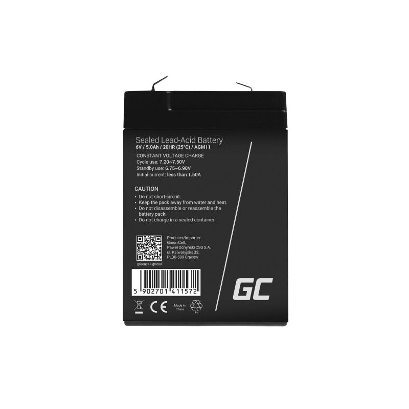 EAN 5902701411572 - Green Cell AGM11 batería para sistema ups Sealed Lead Acid (VRLA) 6 V 5 Ah imagen 2