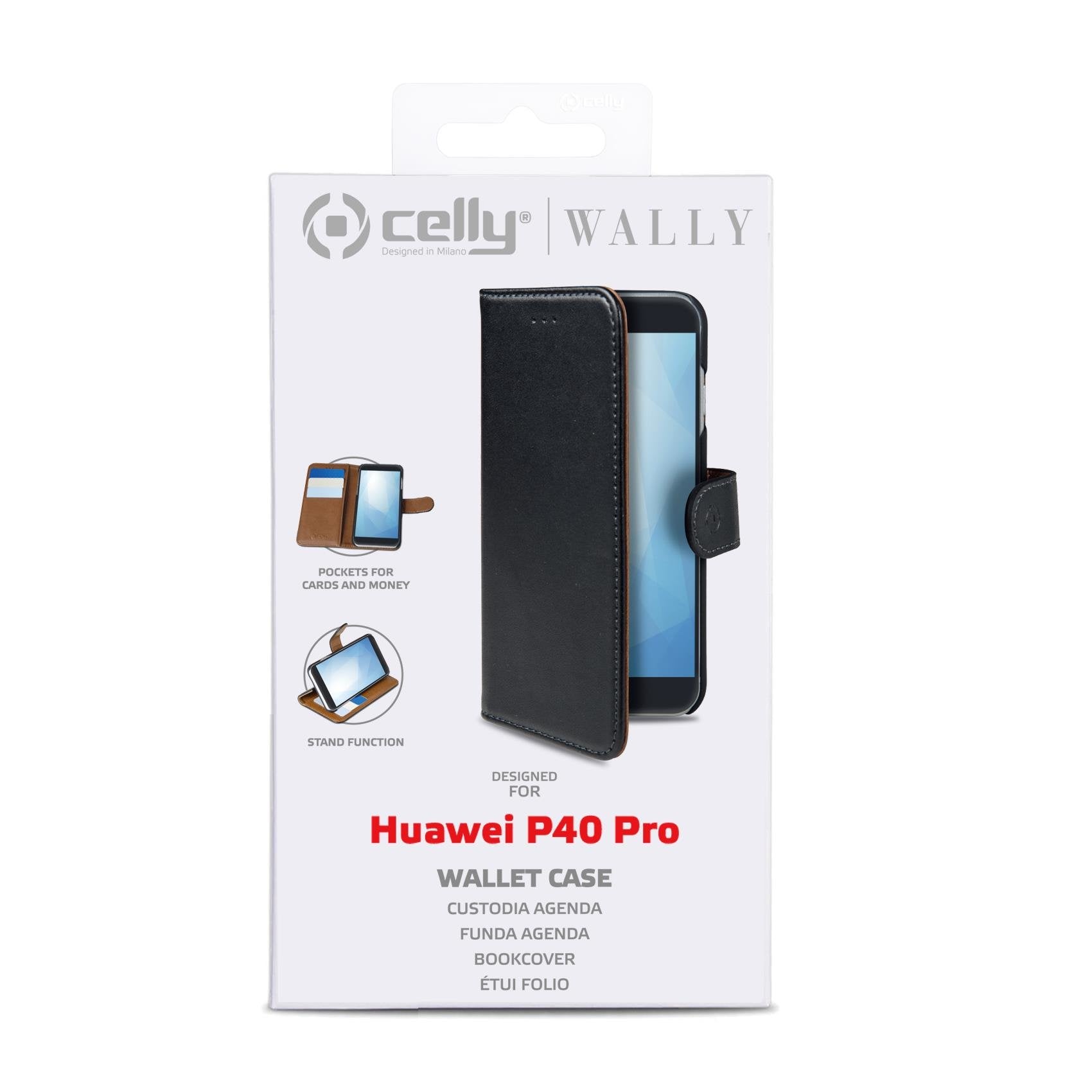 Case Celly Huawei P40 Pro Wallet Case Black Wally897