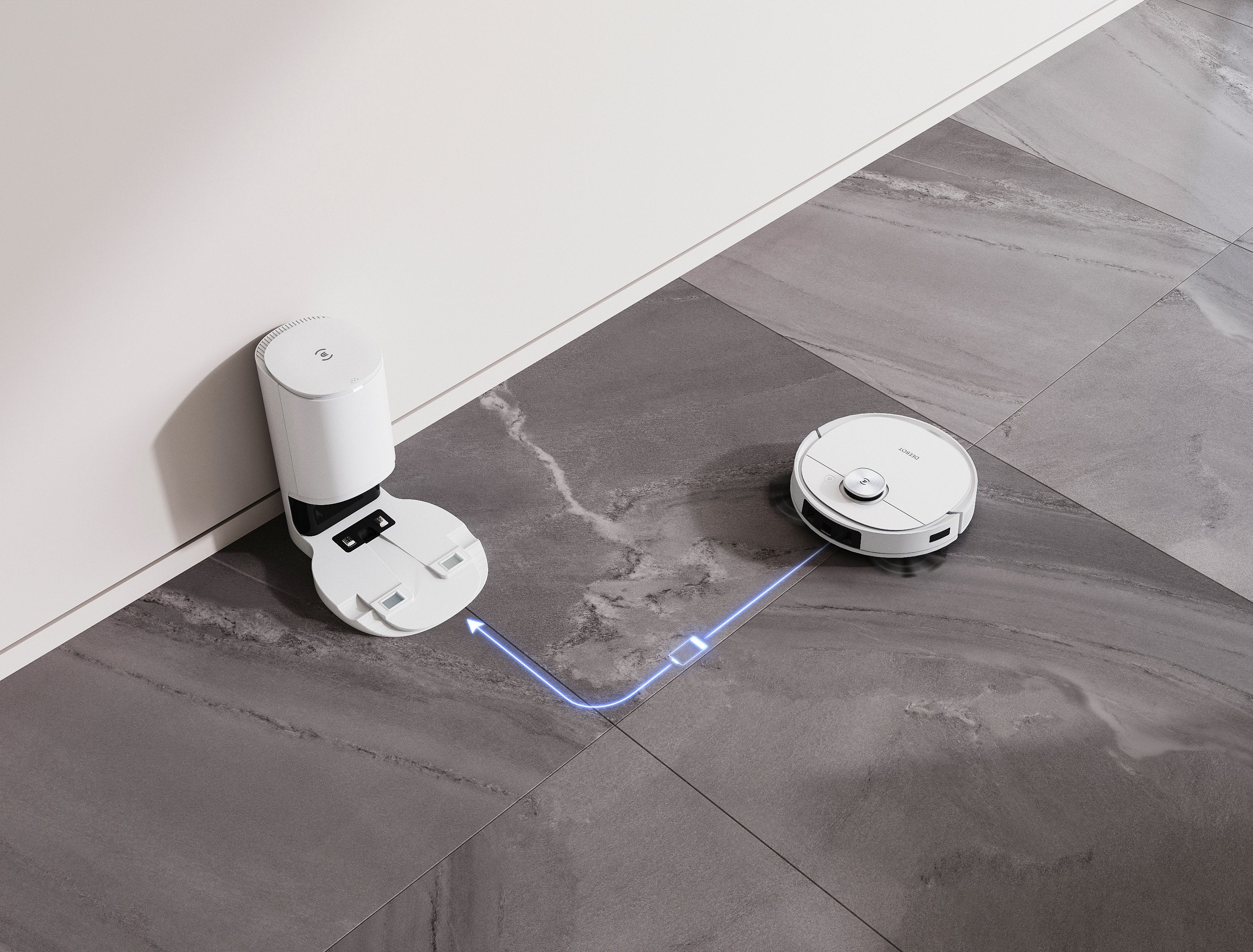 Robot Aspirador Ecovacs Deebot Ozmo T9+ Blanco Con Estación De Vaciado Automático