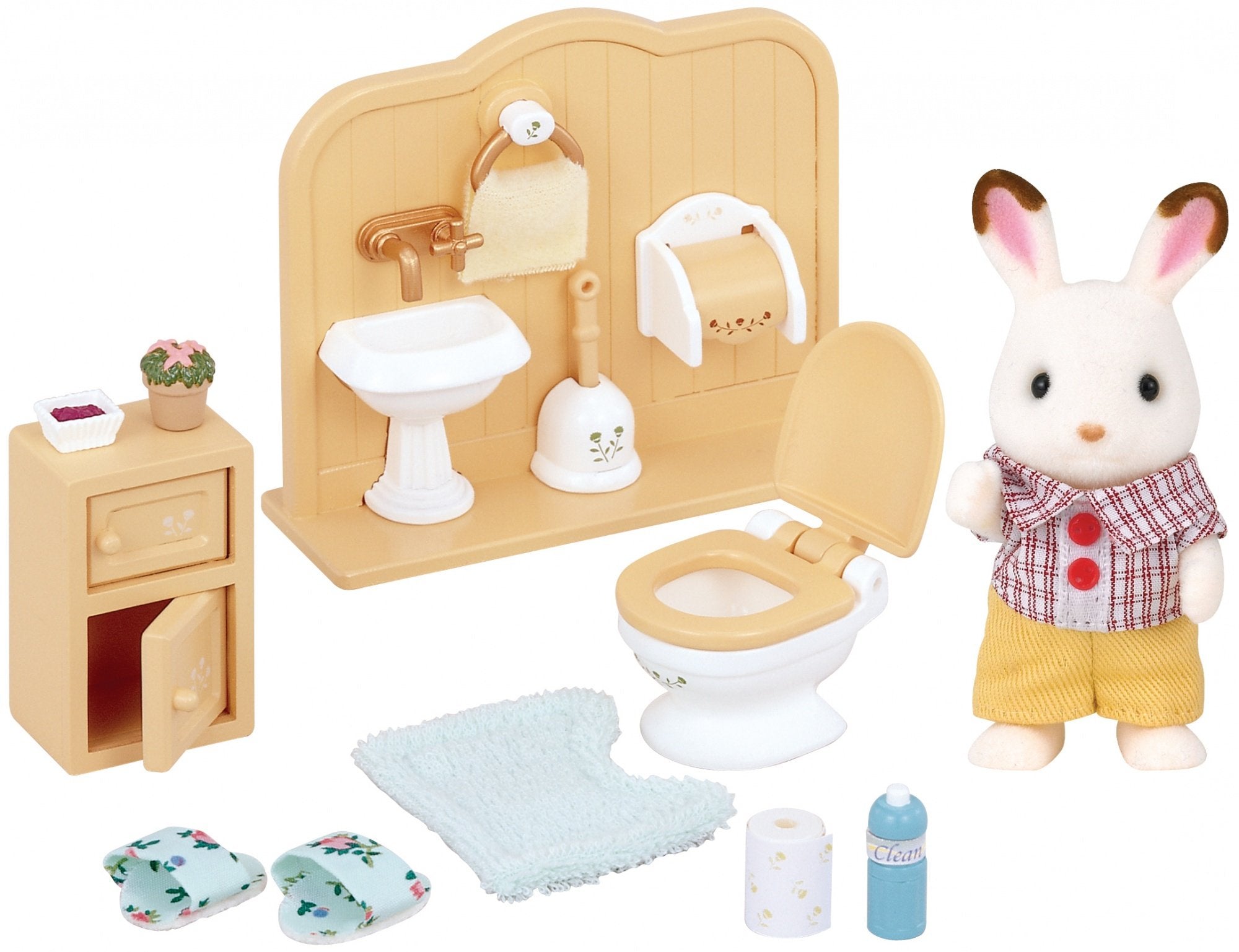 Epoch Sylvanian Families - Schokoladenhasen Bruder Badezimmer Set 5015