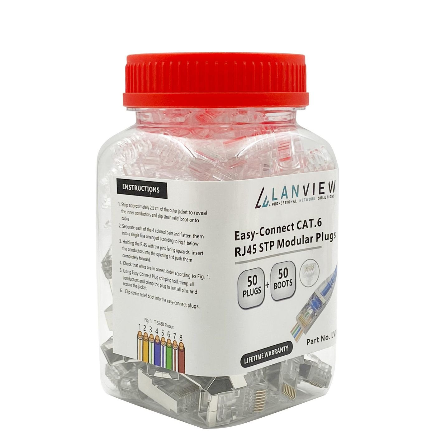 Lanview Awg23-24 Stranded/Solid Conector Rj45 Transparente