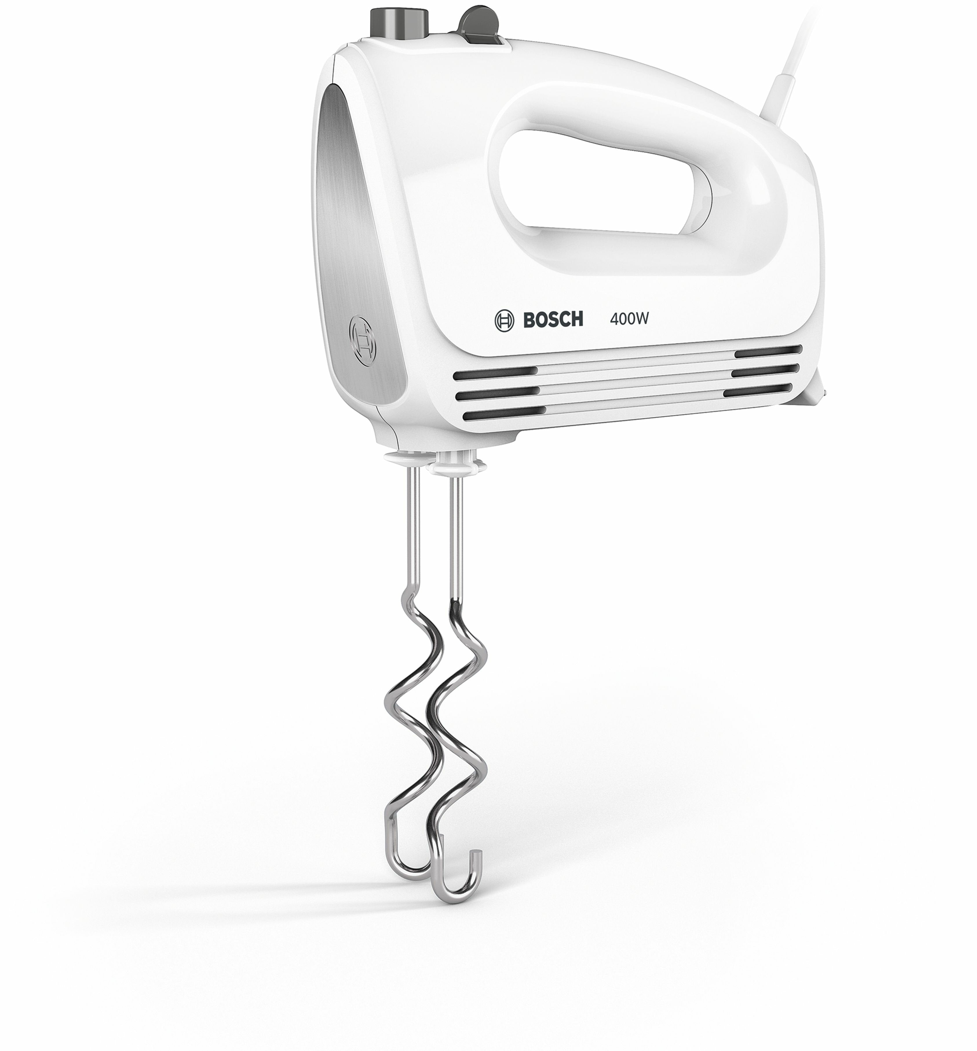 Batidora De Mano Bosch Home Mfq24200 400 W Plata, Blanco Blanco/Plateado, Batidora De Mano, Plata, Blanco, Batir, Amasar, Mezcla, Remover, Botones, Palanca, Metal, Plástico, 400 W
