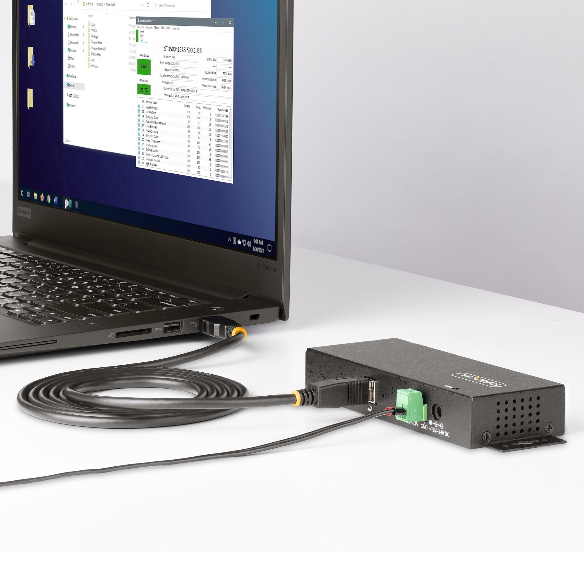 EAN 0065030898195 - StarTech.com 5G7AINDRM-USB-A-HUB hub de interfaz USB 3.2 Gen 1 (3.1 Gen 1) Type-B 5000 Mbit/s Negro imagen 9