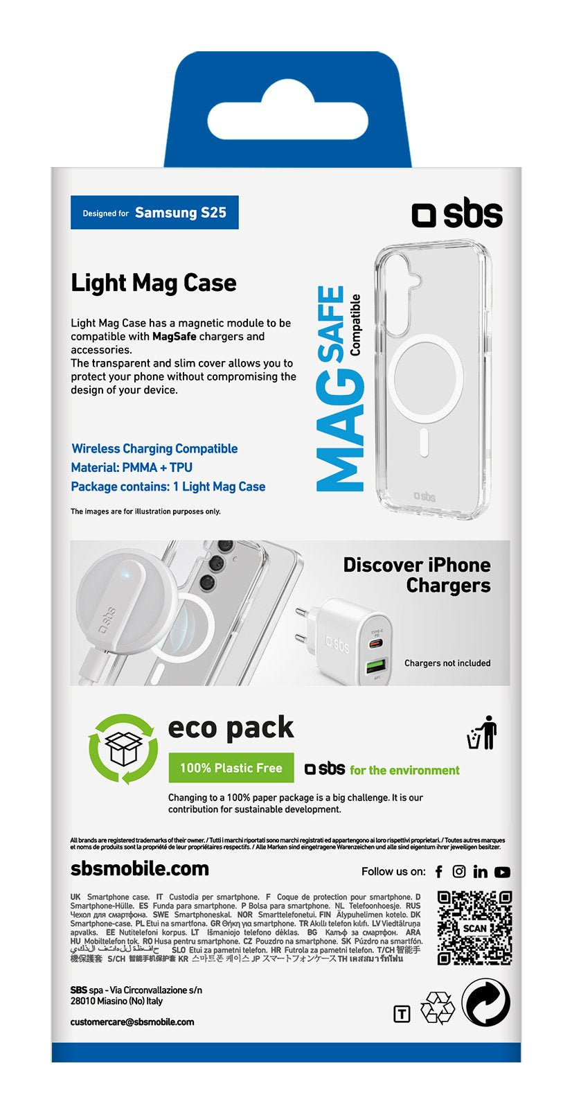 Sbs Light Mag Funda Mit Magsafe Para Galaxy S25 Transparentee