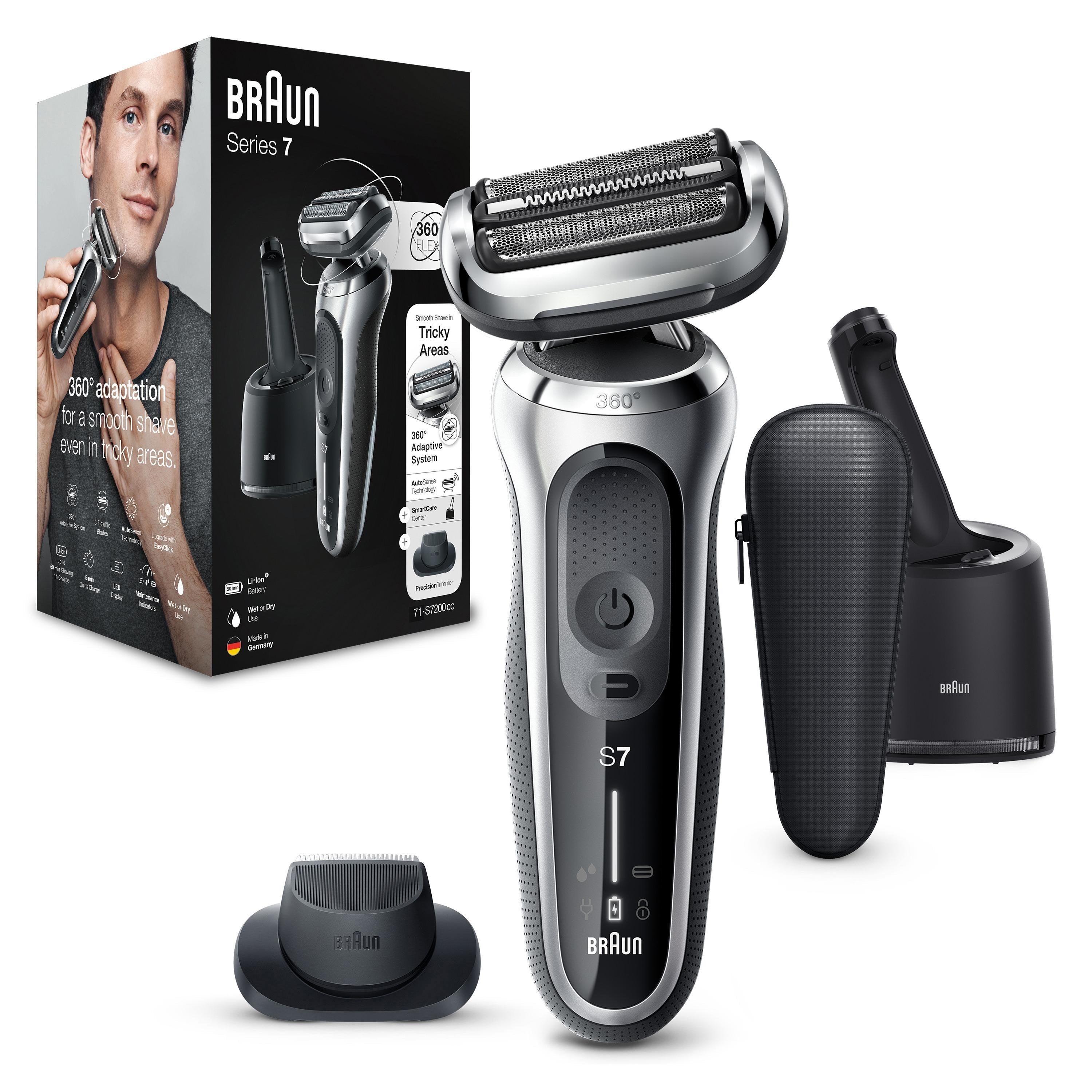 EAN 4210201433637 - Braun Series 7 71-S7200cc Máquina de afeitar de láminas Recortadora Negro, Plata imagen 8