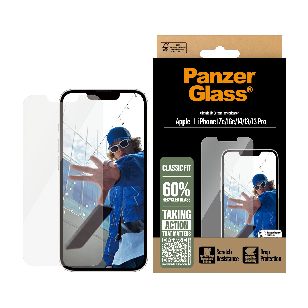EAN 5715685021329 - PanzerGlass ® Screen Protector iPhone 17e | 16e | 14 | 13 | 13 Pro | Classic Fit w. EasyAligner Protector imagen 2