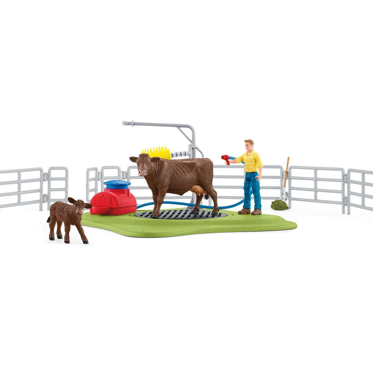 Schleich Figura De Minijuego De La Estación De Lavado De Vacas De Farm World 42529