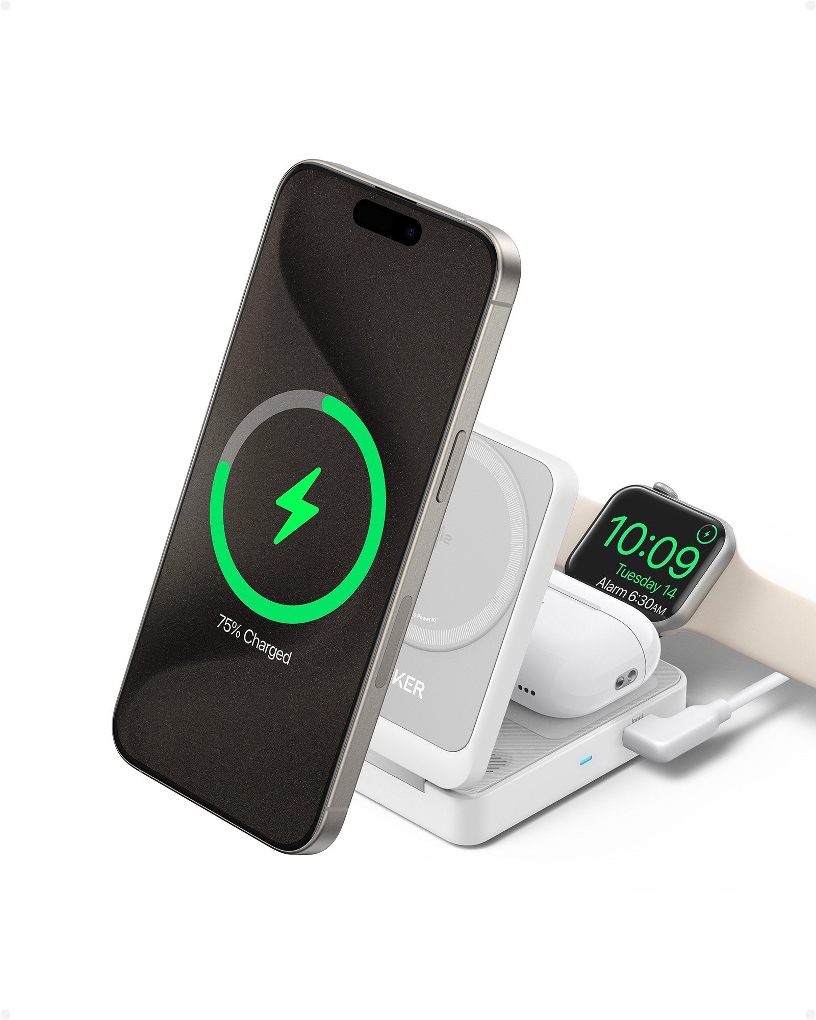 EAN 0194644157265 - Anker B2557321 cargador de dispositivo móvil Auriculares, Auriculares, Smartphone, Reloj inteligente Blan imagen 1