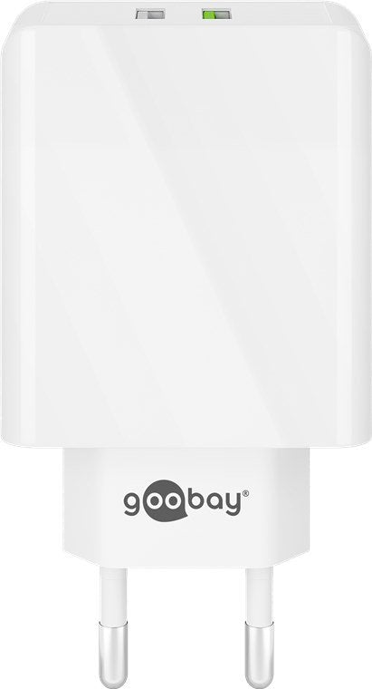 Goobay Cargador Rápido Dual Usb Qc3.0 28w Blanco 44957