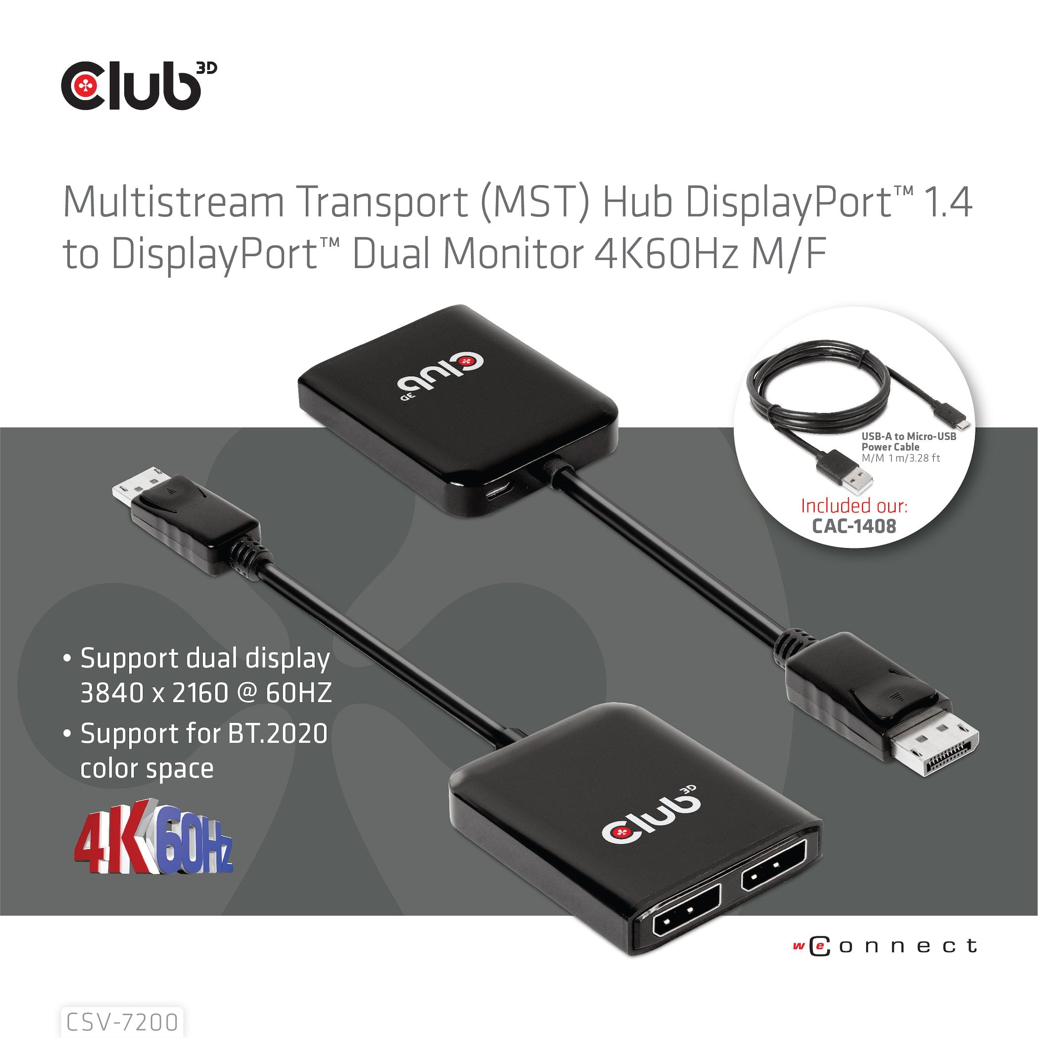 EAN 8719214471972 - CLUB3D CSV-7220 adaptador de cable de vídeo 1 m DisplayPort HDMI + DisplayPort Gris imagen 5