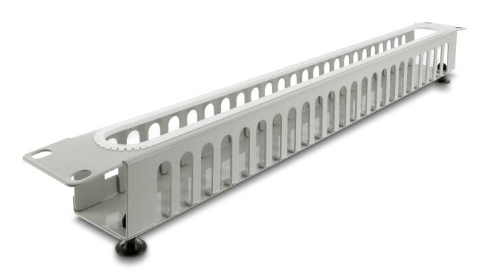 Delock 19? 1 He Cablemanagement Rangierpanel Mit Öffnung Und Kantenschutz Grau