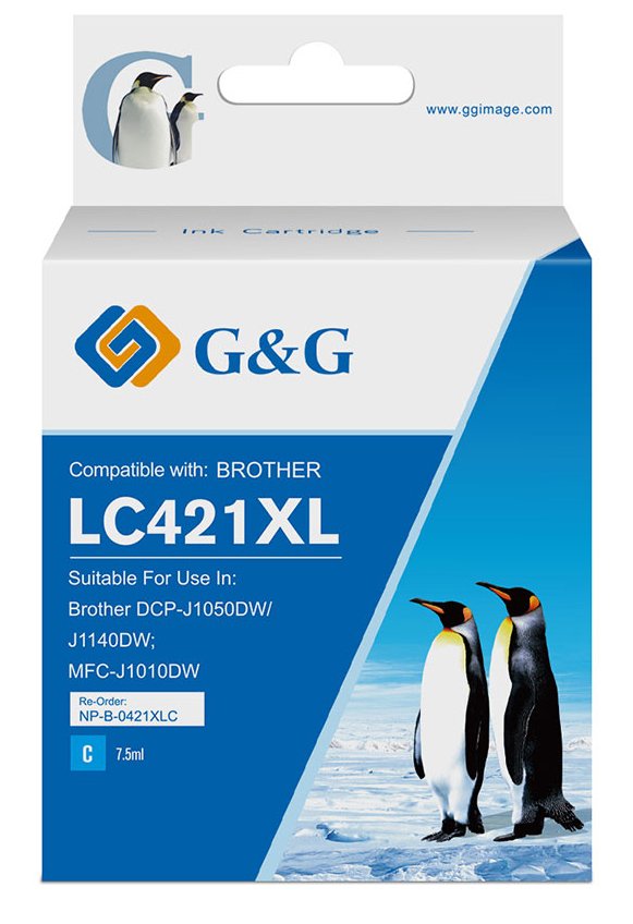 G&G Tinte Komp. Con Brother Lc421xlc Patr. 500 Copias Cyan
