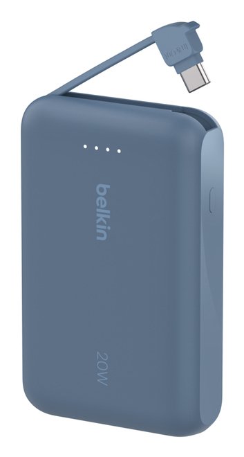 Powerbank Belkin Bpb021hqbl Boost Charge 10,000 Mah Con Cable Integrado Charge Usb-C 20w Azul