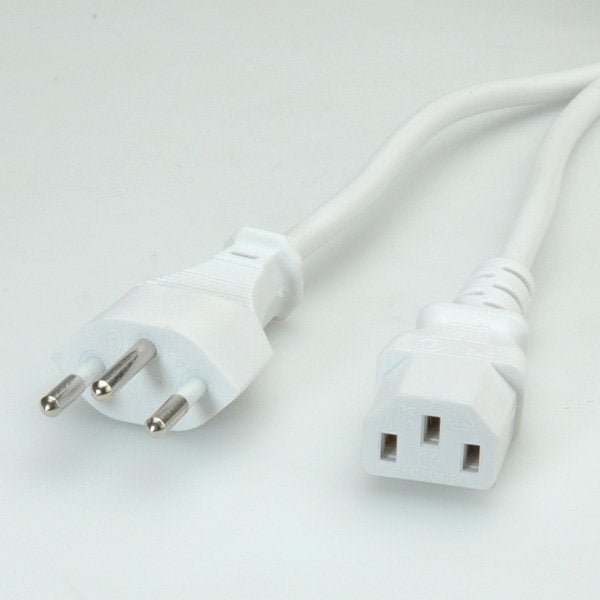 Value Netzcable T12 Auf C13, Wei, 1,8 M