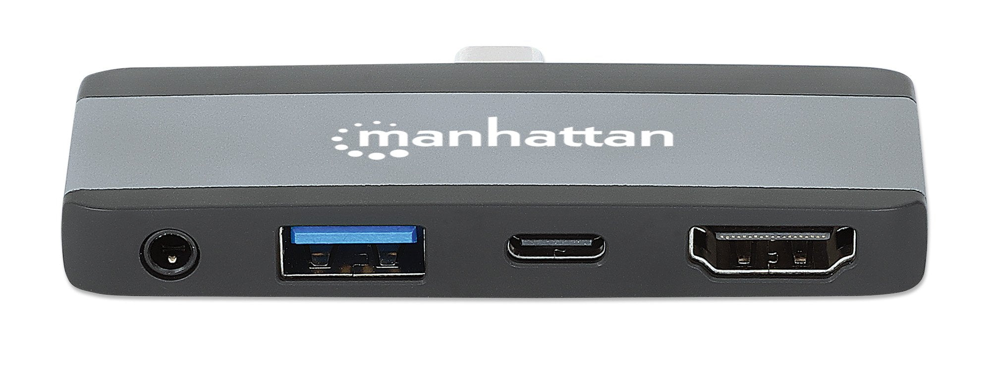 Manhattan 190404 Base Para Portátil Y Replicador De Puertos Alámbrico Usb 3.2 Gen 2 (3.1 Gen 2) Type-C Gris