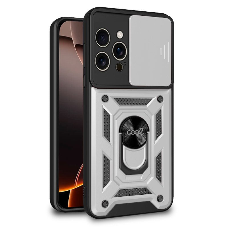 Funda Cool Iphone 16 Pro Max Hard Ring Plata