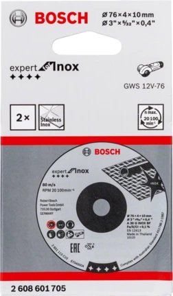 EAN 3165140913775 - Bosch EXPERT FOR INOX hoja de sierra circular 7,6 cm 2 pieza(s) imagen 2