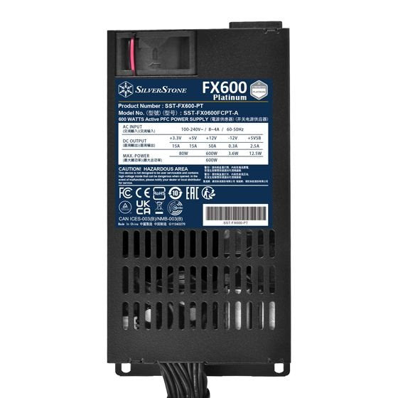 Fuente De Alimentación Para Silverstone Sst-Fx600-Pt Negra, 2x Pcie, 600 Vatios Sst-Fx600-Pt