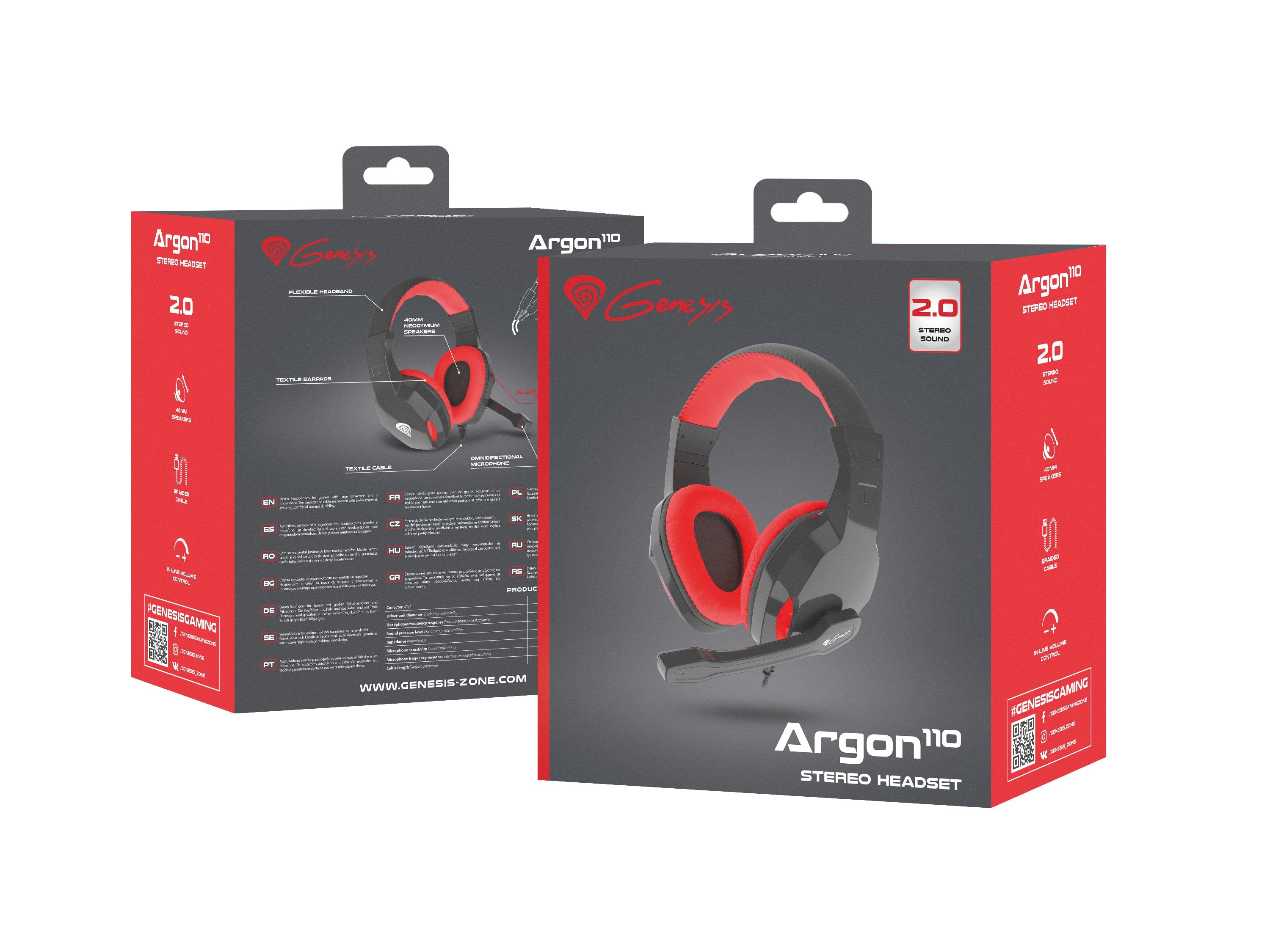 EAN 5901969420142 - GENESIS Argon 110 Auriculares Alámbrico Diadema Juego Negro, Rojo imagen 4